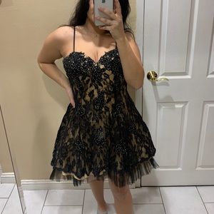 Black sequin floral dress